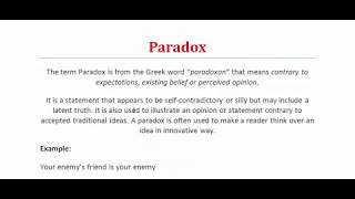 Paradox  What is Paradox Figure of Speech  Literary Terms [upl. by Fernyak]