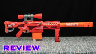 REVIEW Nerf Fortnite Heavy SR  MEGA Sniper Rifle [upl. by Ahsimaj306]