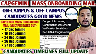 Capgemini Mass Onboarding  Candidates Timelines🔥  Interview Results  Documents VerificationJLOL [upl. by Gurolinick]