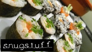 Sushi mit Graved Lachs Gurke und Frischkäse Rezept  Episode 0024 [upl. by Jesselyn]