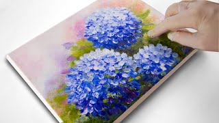 Modern Hydrangea Painting for Beginners  Easy Hydrangeas Finger Painting [upl. by Keating580]