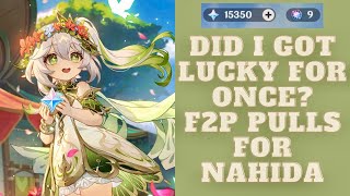 F2P Pulls For Nahida  My LUCKIEST Pulls YET  Genshin Impact Wish Summons [upl. by Savvas]