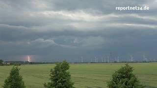 Unwetterfront zog am 13 Juni über das Havelland Blitze im Minutentakt [upl. by Ruamaj366]