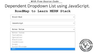 JavaScript Dependent Dropdown List  JavaScript Cascading Dropdown List [upl. by Eus495]