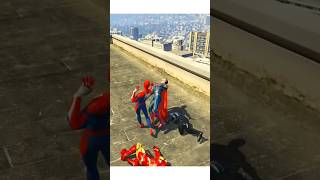 GTA 5 SPIDERMAN VS ALL SUPERHERO 😱 gta5 spiderman shortsvideo shorts [upl. by Amary40]