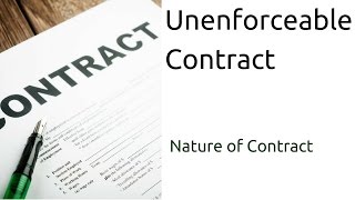 What is Unenforceable Contract  Nature of Contract  Types of Contract  CA CPT  CS amp CMA [upl. by Oribel]