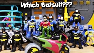 Batman cant decide which bat suit to wear robin vs joker imaginext toys [upl. by Enneicul277]