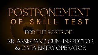 Postponement of Skill Test  PSSSB  Sr AssistantcumInspector Posts  Data Entry Operator Posts [upl. by Sum174]