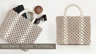 DIY MACRAME PURSE TUTORIAL  EASY MACRAME BAG  MACRAME MARKET BAG [upl. by Shewchuk]