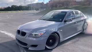 Bmw E60 530D  M Power İllegal Burnout Diesel Power [upl. by Ardnaed]