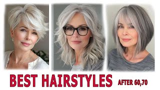 35 Best Hairstyles 2024 for Women Over 6070Haircuts for Fine and Thin Hair for Gray Hair [upl. by Giliana649]