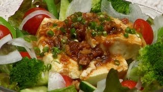 How to Make Tofu Salad with Garlic Dressing Nutritious Salad Recipe  Cooking with Dog [upl. by Aksehcnarf]