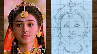 How to draw outline of Mallika Singh as Radha from RadhaKrishna TV Serial  starbharat show [upl. by Chud]