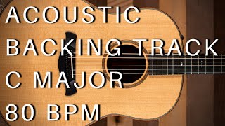 Acoustic Guitar Backing Track  C Major 80 Bpm [upl. by Jara]