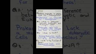 Basic Biology Question and answer prokaryotic and Eukaryotic Cell [upl. by Beshore]