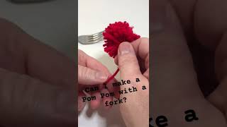 How to Make a Pom Pom with a Fork crochet pompoms shorts [upl. by Albrecht]