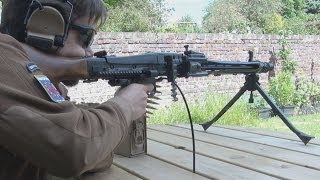 Airsoft MG42 SHOEI shooting video dry firing only [upl. by Ynaiffit]