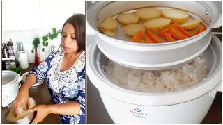 How to use electric rice cooker with steamerBajaj Majesty RCX7 Rice cooker and steamer Rice cooker [upl. by Adniralc]