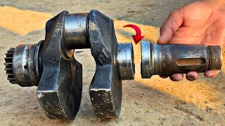 Amazing 2Piece Crankshaft Repair  How a Truck Crankshaft Is Fixed Like Never Before [upl. by Eiboh]