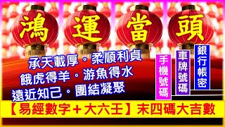 承天載厚。鴻運當頭！開運三合一｜末四碼大吉數【易經數字開運大六壬神數卦中卦】：手機號碼、車牌號碼、銀行帳密、社群帳密、門牌號碼 [upl. by Akeret]