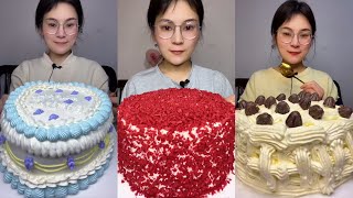 Eating Most Delicious Creamy Cake 🍰  soft chewy sounds  크림 케이크 먹방 MUKBANG Satisfying [upl. by Bertrando]