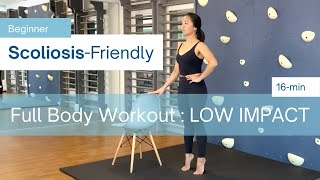 16Min ScoliosisFriendly LOW IMPACT FullBody Workout BEGINNER [upl. by Akili928]