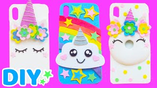 DIY【ユニコーンのスマホケース】スポンジシートで簡単な工作 ゆめかわ手作り How to make Unicorn Phone case Easy and cute handcrafts [upl. by Lilithe]