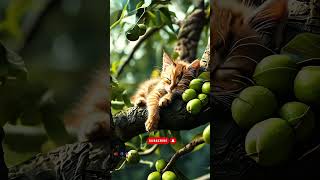 Cat Resting on a Sturdy Branch of a Walnut Tree  viralshort viralvideo [upl. by Gaughan]