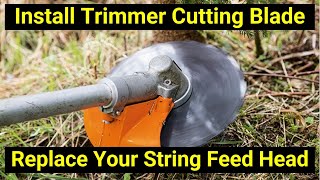 🌻Installing a Blade Adapter Cutting Kit for Gas or Battery Weedeater ✅ String Trimmer [upl. by Lecroy156]