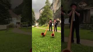 SWISS ALPHORN PLAYERS FESTIVAL SWITZERLANDLAUTERBRUNNEN ALPHORN PLAYERS TRADITIONAL switzerland [upl. by Burne]