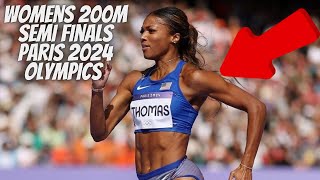 Womens 200M Semi finals at the Paris 2024 Olympics [upl. by Llenyar]