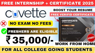 Work From Home Internships  Free Online Internship for Students in 2024  Stipend  35000 [upl. by Niccolo]