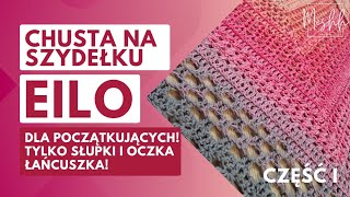 Chusta Eilo dla początkujących prosta tylko słupki i oczka łańcuszka cz 1 [upl. by Ahsinirt]