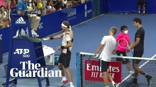 Alex Zverev thrown out of Mexican Open for hitting umpire’s chair [upl. by Neeluqcaj413]