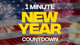 New Year 1 Minute Countdown Clock  Star Spangled Banner [upl. by Aretina]