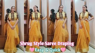 Shrug Style Saree Draping  Unique Drape To Try This Festive season  Kaveri Kotadia kaverikotadia [upl. by Bulley228]