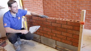 How To Lay Bricks For Beginners Using a line [upl. by Ahsikan]