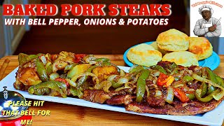 Awesome Baked Pork Steaks w Red Potatoes  Easy [upl. by Thornton]