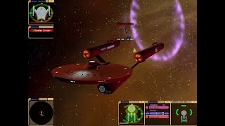 TOS Constitution Class Ships vs Romulan Cricket 1v1  KM  Star Trek Bridge Commander [upl. by Admama]