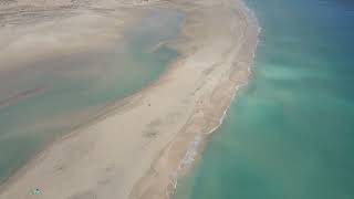 Sotavento Beach Fuerteventura Drone 4K Cloudy tide out [upl. by Amato164]