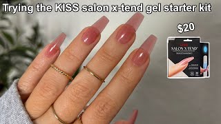 Trying the KISS salon xtend gel nail kit [upl. by Annaerb663]