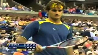 Roger Federer Moments  Backwards and Away DTL Forehand [upl. by Terej]