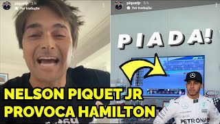 NELSINHO PIQUET VIBRA COM MAX E PROVOCA HAMILTON COM CAMISA POLÊMICA [upl. by Clute995]