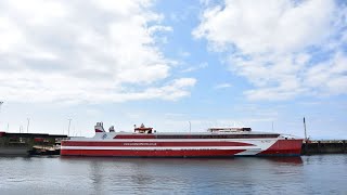 MV Alfreds inaugural sailing from Brodick to Ardrossan [upl. by Xer]