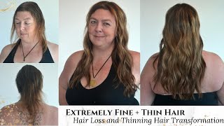 ULTRA Fine  Thin Hair Extensions TRANSFORMATION [upl. by Neufer]