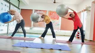 sukshma vyayam with gym ball yoga for beginners yoga sukshmavyayama [upl. by Christophe300]