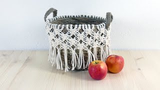 Macrame Designed Basket DIY [upl. by Svirad]