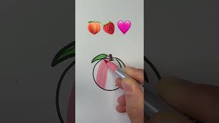 Satisfying drawing 🍑🍓💖 artwork youtubeshorts art [upl. by Ardnasak]