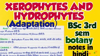 adaptation in xerophytes and hydrophytes in hindi [upl. by Madda793]