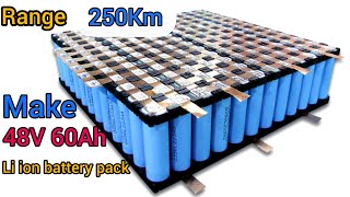 How To Make 48V 60Ah Lithium ion battery pack for Electric Bike [upl. by Aihc726]